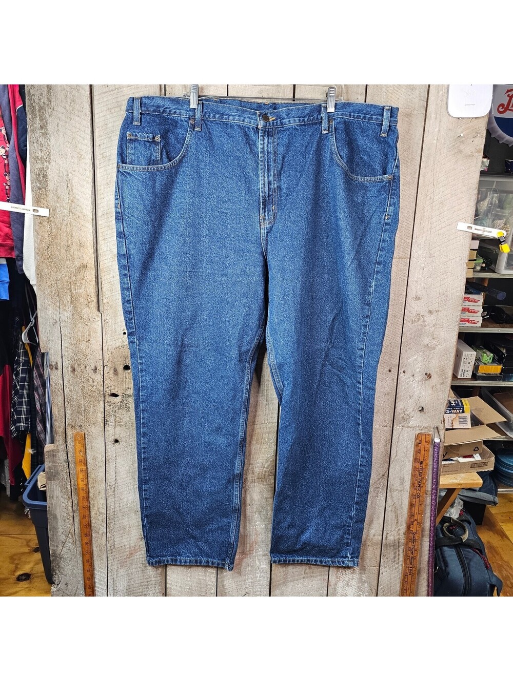 Rural King Men's Blue Denim Jeans Size 48x32 Regular Fit 100% Cotton Workwear